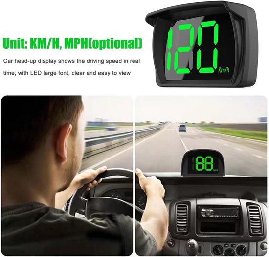 Intelligente GPS HUD Snelheidsmeter,Auto HUD Headup Display KM/H MPH met LED Grote Politie Display voor Auto Truck SUV Motorfiets — afbeelding 2