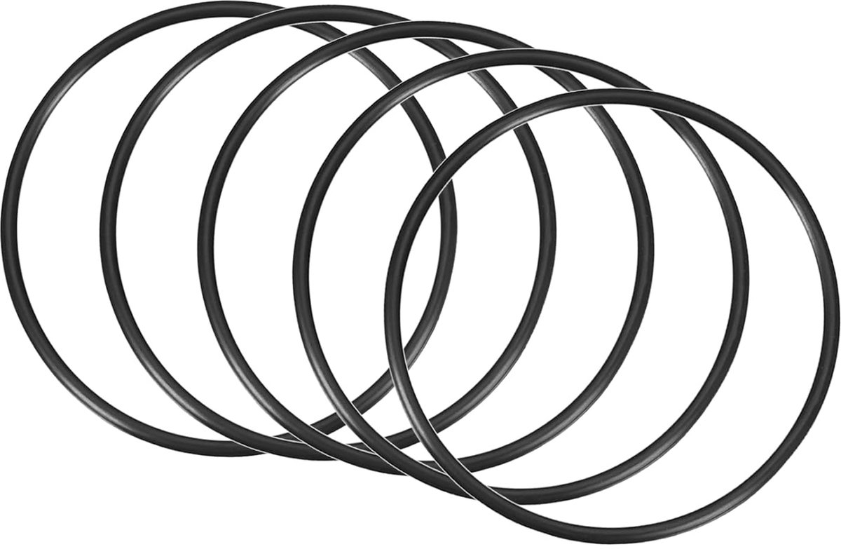 5 stuks ronde afdichtingen voor waterkraan, loodgieterswerk, reparatie, afdichting, verbinding, 125 mm x 117 mm x 4 mm, zwart