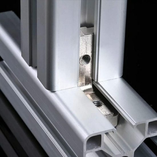 40 x T-sleuf, T-groef binnenhoek, buitenhoek, aluminium profiel, hoekverbinder, L-vorm, binnenhoekverbinder, groef 8 M6, voor 4040 profielverbindingen met schroeven — afbeelding 5
