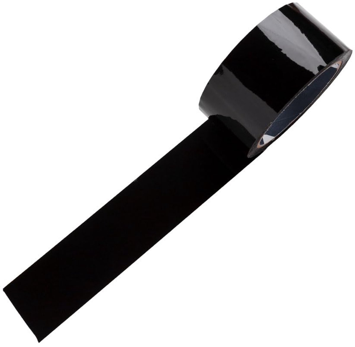 Compact zwart plakband, versterkte weefseltape 50 mm x 25 m