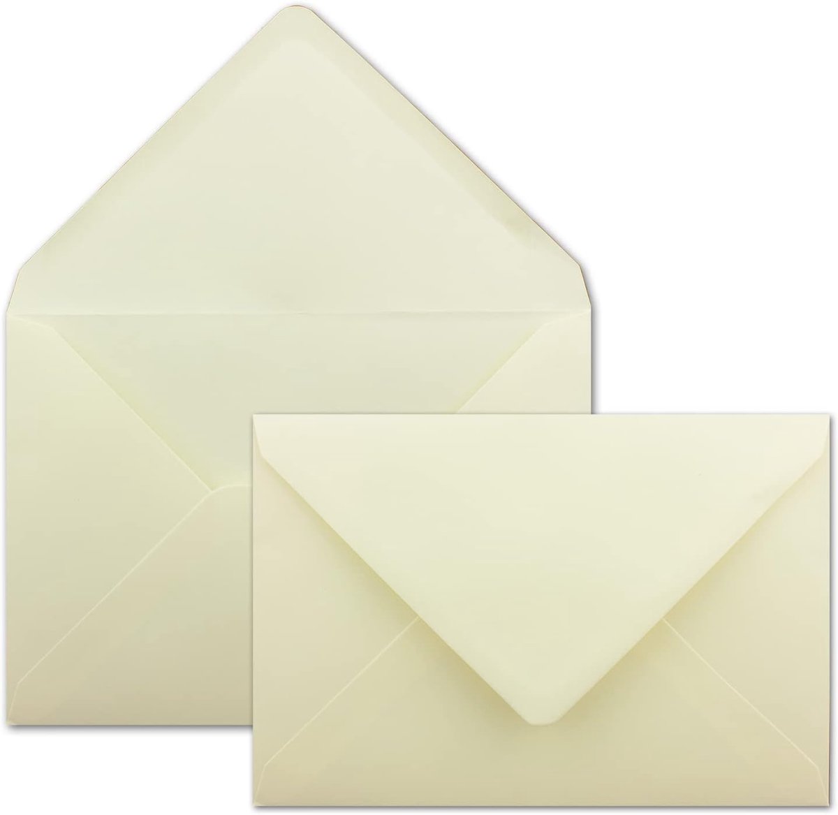 100 stuks Brief-Umschläge Crème - DIN C5 - 100 g/m² - 16,2 x 22,9 cm - natte plakrand met puntige klep - hoogwaardige enveloppen - van Gustav NEUSER