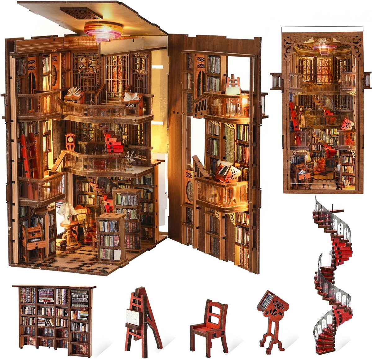 Book Nook Kit, doe-het-zelf miniatuurpoppenhuis, boekenkit voor jongeren en volwassenen