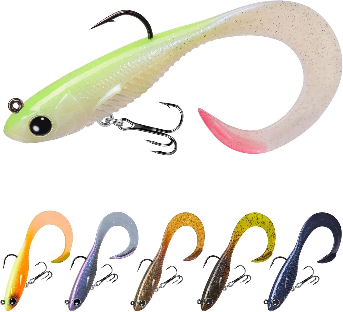 Easy Catch Kant-en-klare zachte visaas, extreem duurzame TPE-zwembaits voor meer bijten, hoogwaardige viscadeaus voor baars, crappie, forel en snoekbaars, apart bewaren