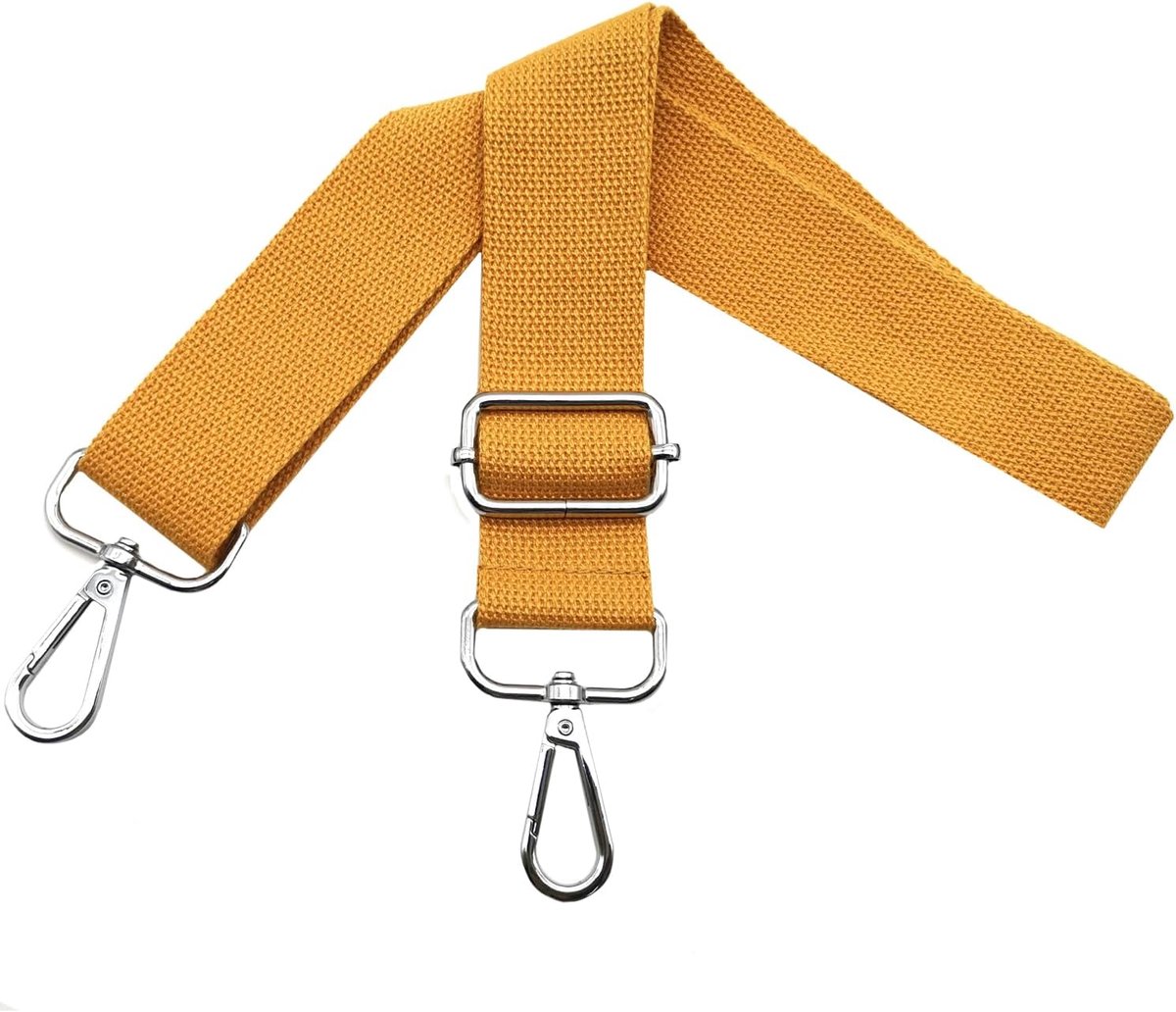 Tasriemen om te wisselen, schouderriem, tas, tasriem, verstelbaar, breed, 3,8 cm, met zilveren karabijnhaak, draagriem voor handtassen, dames, tasband, tassen, oranje, Q1
