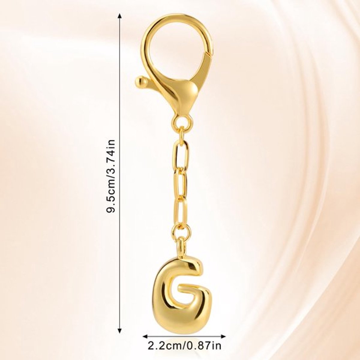 Gepersonaliseerde Gouden Sleutelhanger met Initiële