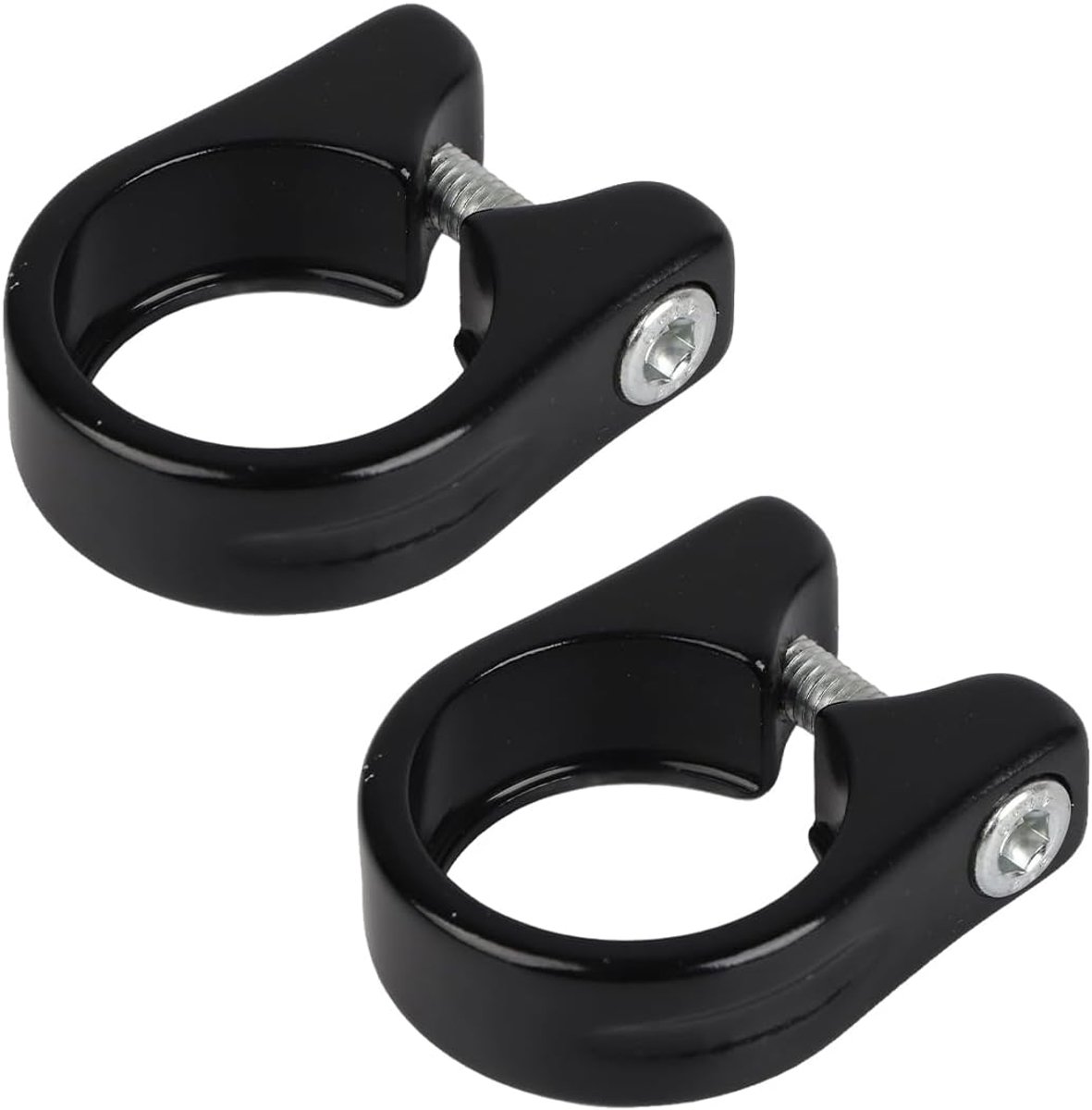 2 stuks fietszadelklem, zadelpenklem van aluminiumlegering fietszadelpenklem voor racefiets fiets vouwfiets mountainbike zadelpenklemhouder in (31,8 mm), zwart