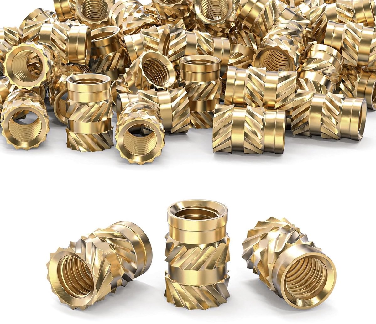 50 Stuks M3 Schroefdraadinzet, Schroefdraadinzetstuk Messing Moeren Binnendraad Inpersmoer, Draadinserts Voor Kunststof Onderdelen Door Warmte Of Ultrasoon Geluid In 3d-Printeronder (M2x4x3.5)
