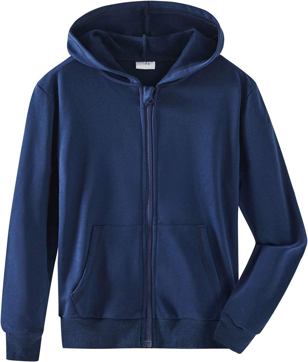 Hoodies voor jongeren zachte sweatshirts met capuchon en volledige rits voor kinderen (3-14 jaar)