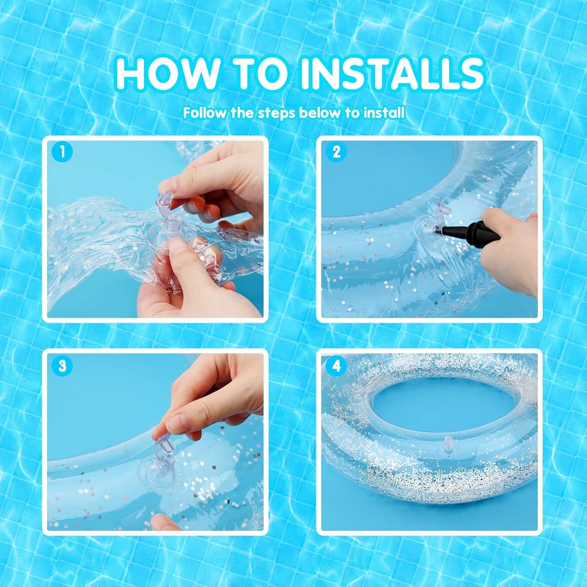 zwemring, transparante zwemring, rubber, waterzwembad, speelgoed voor zomer, zwembad, strand, party, kinderen volwassenen