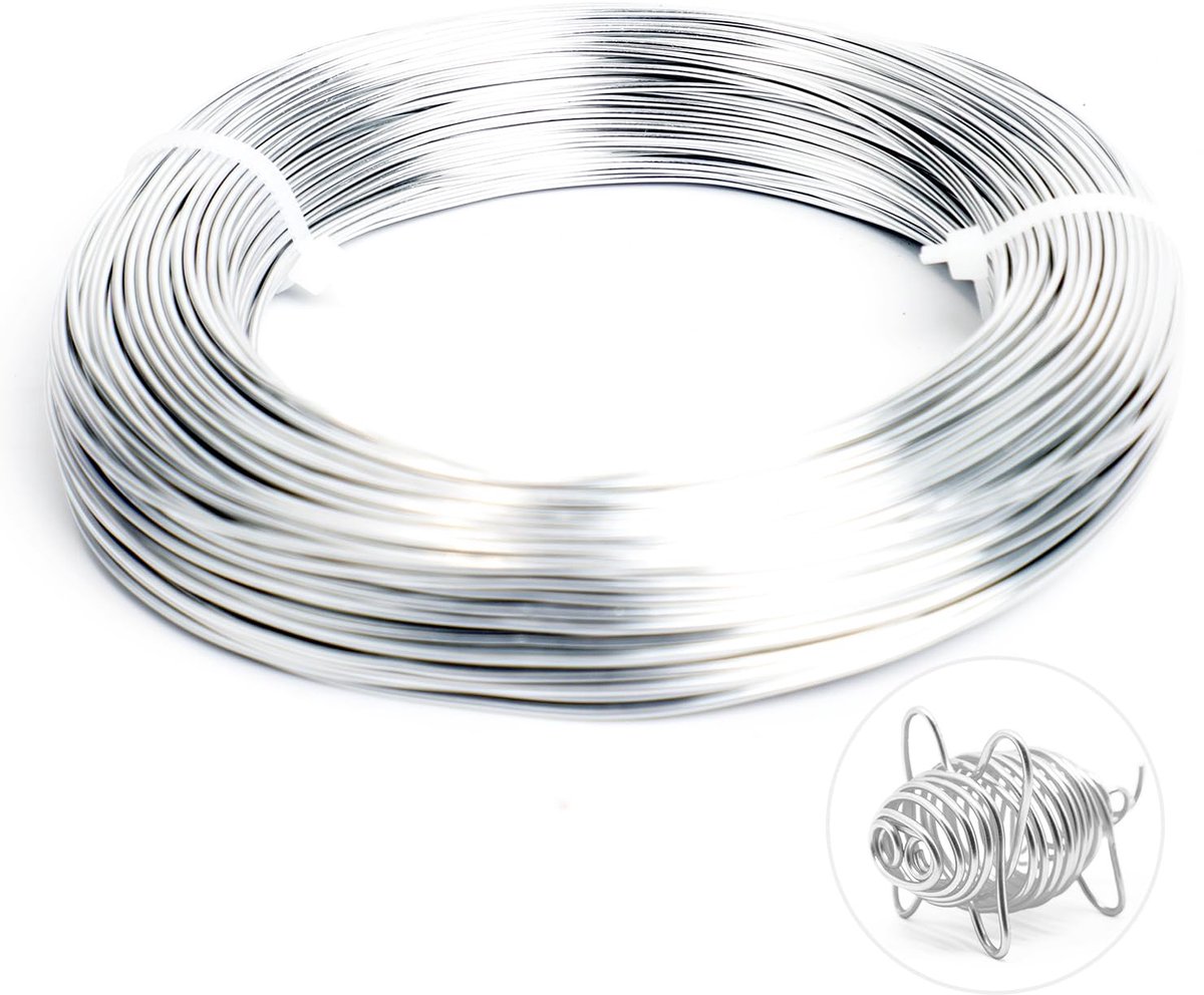 Draad van aluminium,sieradendraad, aluminiumdraad, zachte en buigzame draad, draad voor sieraden, decoratieonderdelen, doe-het-zelf sculpturen, kransmaken en bonsaibomen