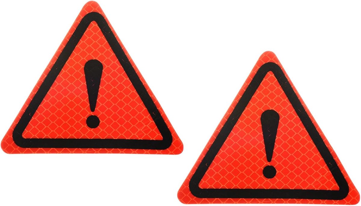 Reflecterende stickers, 2 stuks 3,94 x 3,94 inch waterdichte lijm, hoge zichtbaarheid nachtwaarschuwing, driehoek veiligheidstape reflector voor vrachtwagens, aanhangwagens, auto's, rood