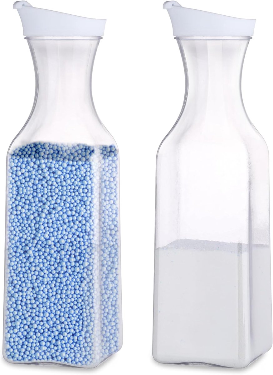 Wasmiddelopbergdozen van duurzaam en onbreekbaar PET-kunststof, 1,5 liter, 2 stuks