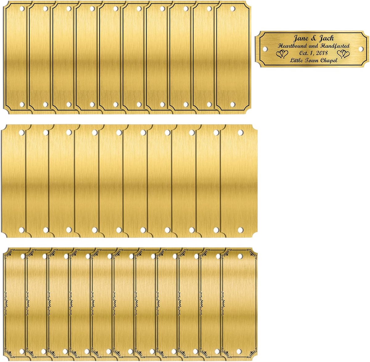 Lege Naamplaatjes, 30St 3" X 1" Geborsteld Messing Naamplaatjes Gouden Kaart Gepersonaliseerd Logo Lasermarkering Metalen Art Tag, Voor Kunstwerken, Geschenken (Schroef Mount)