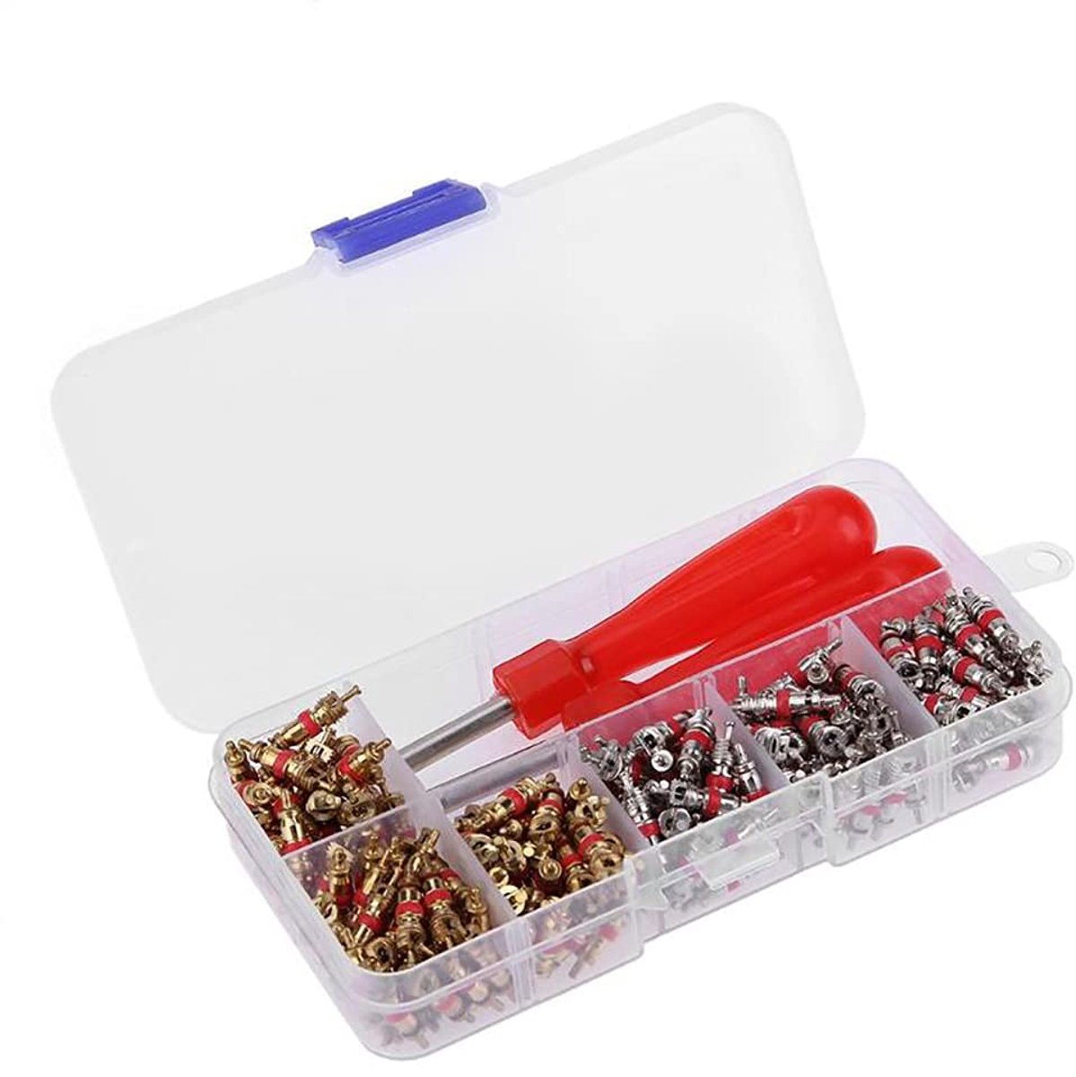 242 Stks Band Reparatie Tool Set omvatten 2 Stks Enkele Hoofd Valve Core Remover en 240 Stks Auto Vrachtwagen Vervanging Band Band Valve Stem Core Deel