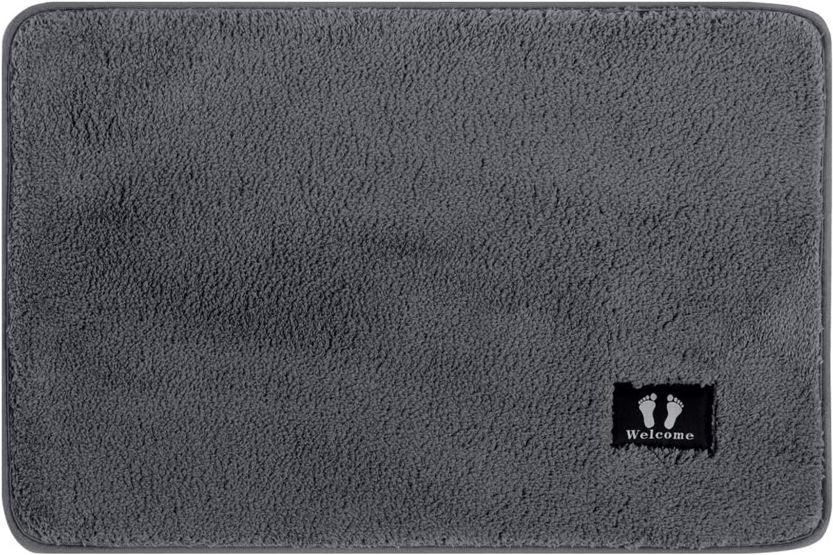 SnelShoppen - Badmat Antislip Absorberend Microfiber Badkamer Tapijt Machinewasbaar Oeko-Tex 100 Gecertificeerd 40x60 cm Grijs