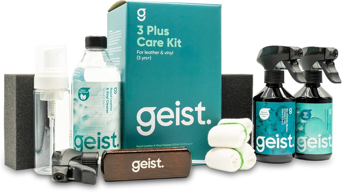 SnelShoppen - 3 Plus Care Kit | Leer & Vinyl Onderhoudsset | Schoonmaken, Bescherming Tegen Kleuroverdracht en Wrijving, Voorkomen Van Krimpen en Bars