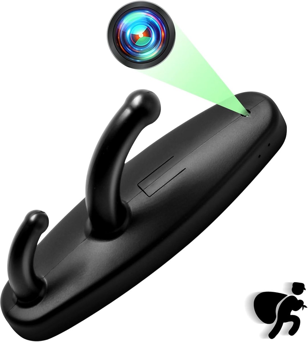 SnelShoppen - Mini Spy Camera in Kledinghaak, Verborgen HD Camera 1080P met Bewegingsdetectie en Loopopname voor Veiligheid en Toezicht