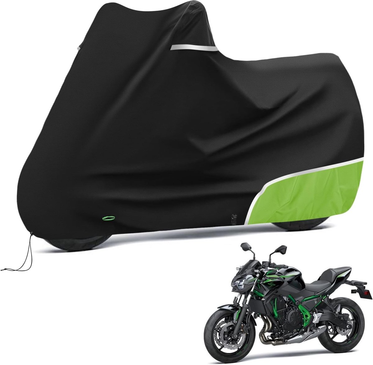 SnelShoppen - Motorhoes voor Buiten - Waterdicht & Weerbestendig - 420D Oxford-Stof - Geschikt voor Kawasaki Z650 Z900 Z1000 Z750 ER6N Z800 (Zonder Ko