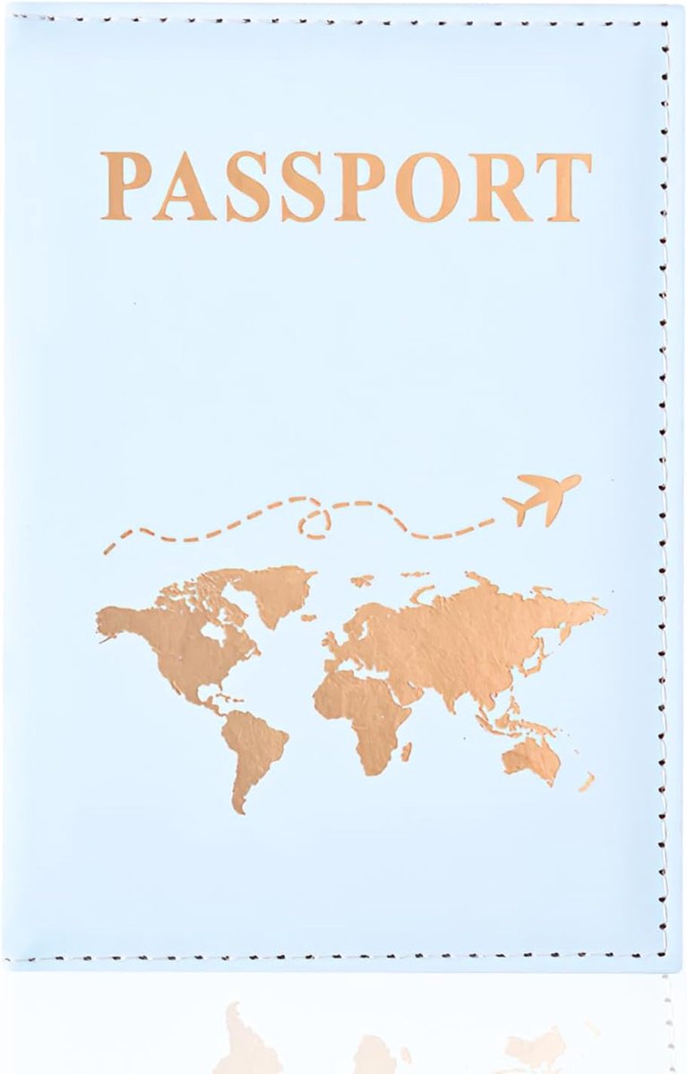SnelShoppen - Luxe PU Lederen Passport Holder - Blauwe Reisportemonnee voor Paspoort, Creditcards, Tickets, Zakelijke Kaarten en Instapkaarten - Ideaa