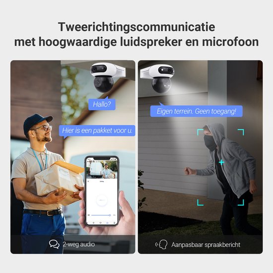 EZVIZ C90 Dual 8MP (4MP+4MP) Security Camera Outdoor Wifi, 360° Camera Outdoor Night Vision, Camera Security Wifi AI Detection of People/Vehicles, Two-Way Audio, Alexa, Waterproof van Merkloos — afbeelding 4