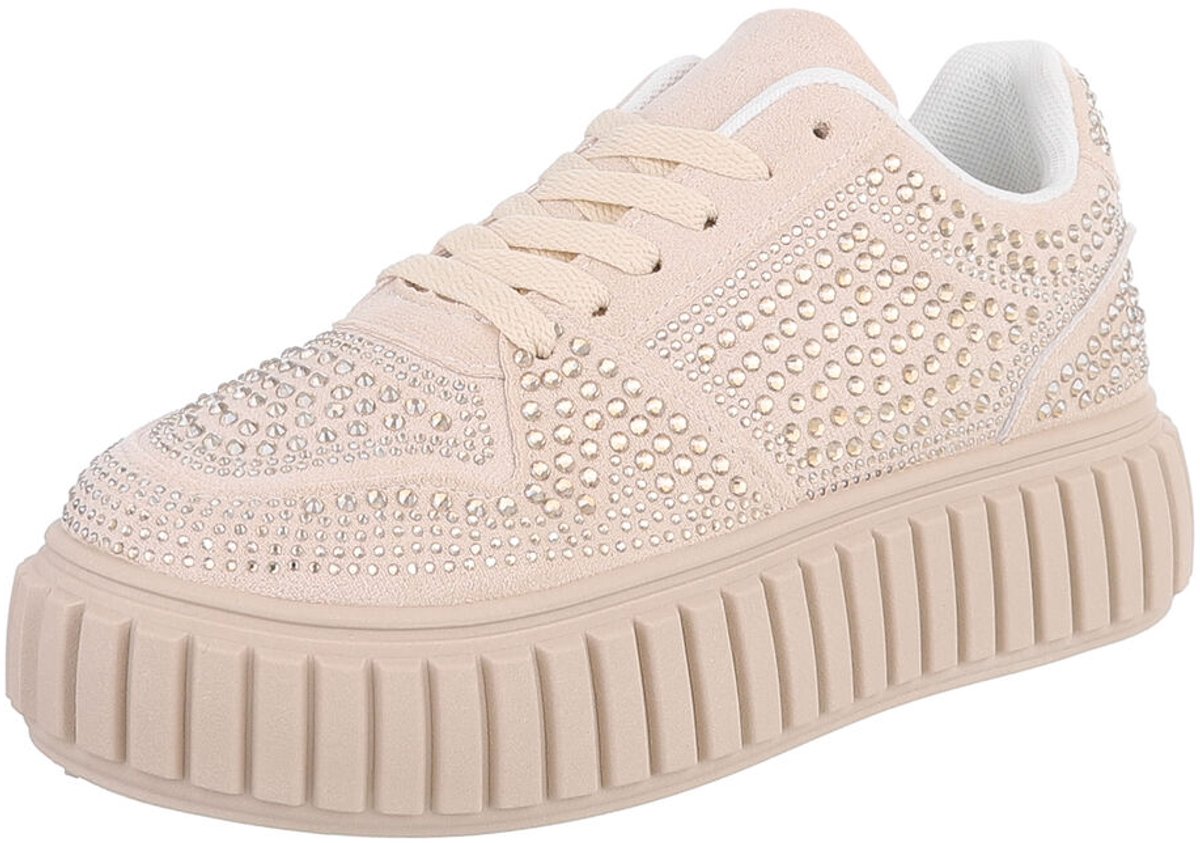 Sneakers - Plateauzool met glinsterdetails - Dames Mt:39