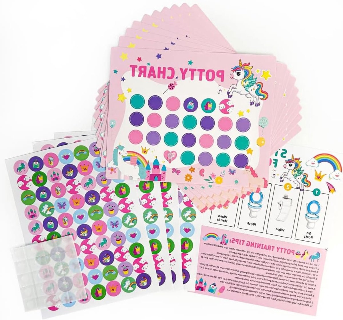 Speelse beloningstabel voor zindelijkheidstraining, met stickers voor potjestraining en luiervrij worden