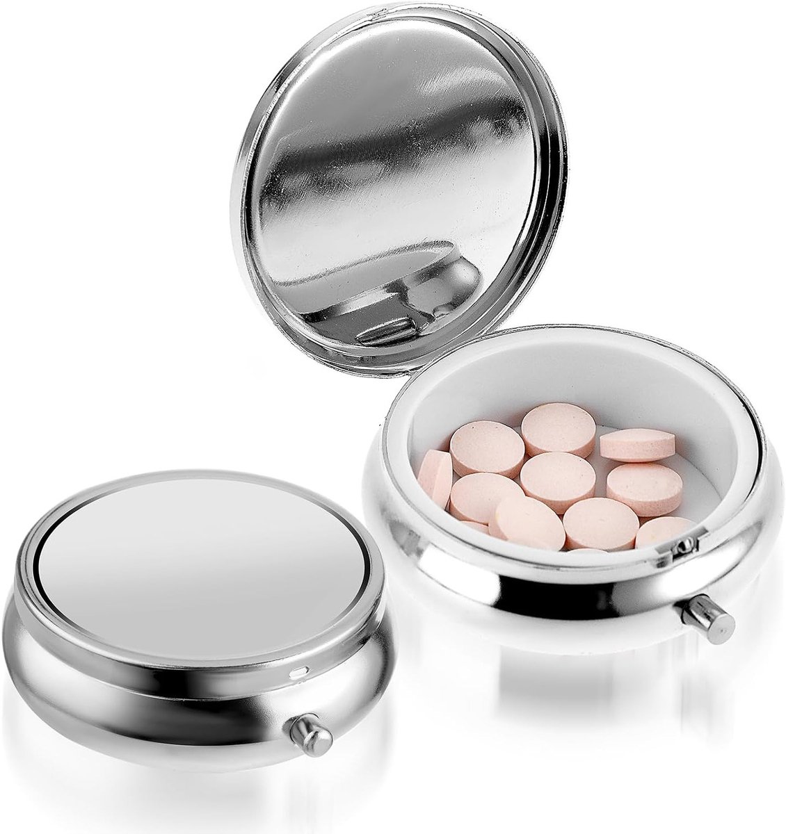 Pillendoos voor Medicijnen, Waterdichte Reisorganizer, Metalen Houder voor Vitamines en Voedingssupplementen, Ideaal voor Thuis en Op Reis