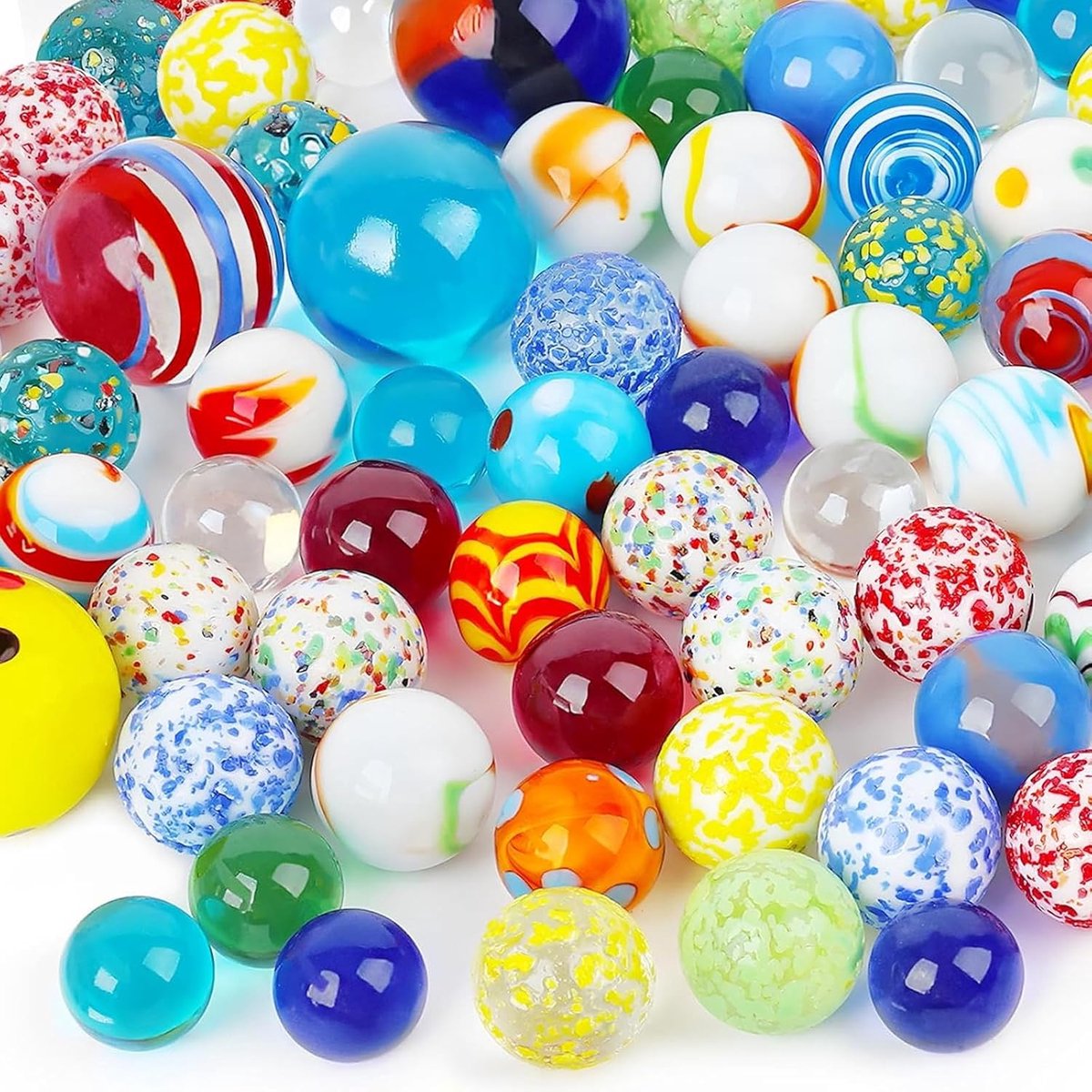 SnelShoppen - 85 Stuks Kleurrijke Glazen Kinderen - Glass, Decoratie, Speelgoed, Planten Decoratie, Hoogwaardige Kwaliteit, Duurzaam, Voor Feesten en