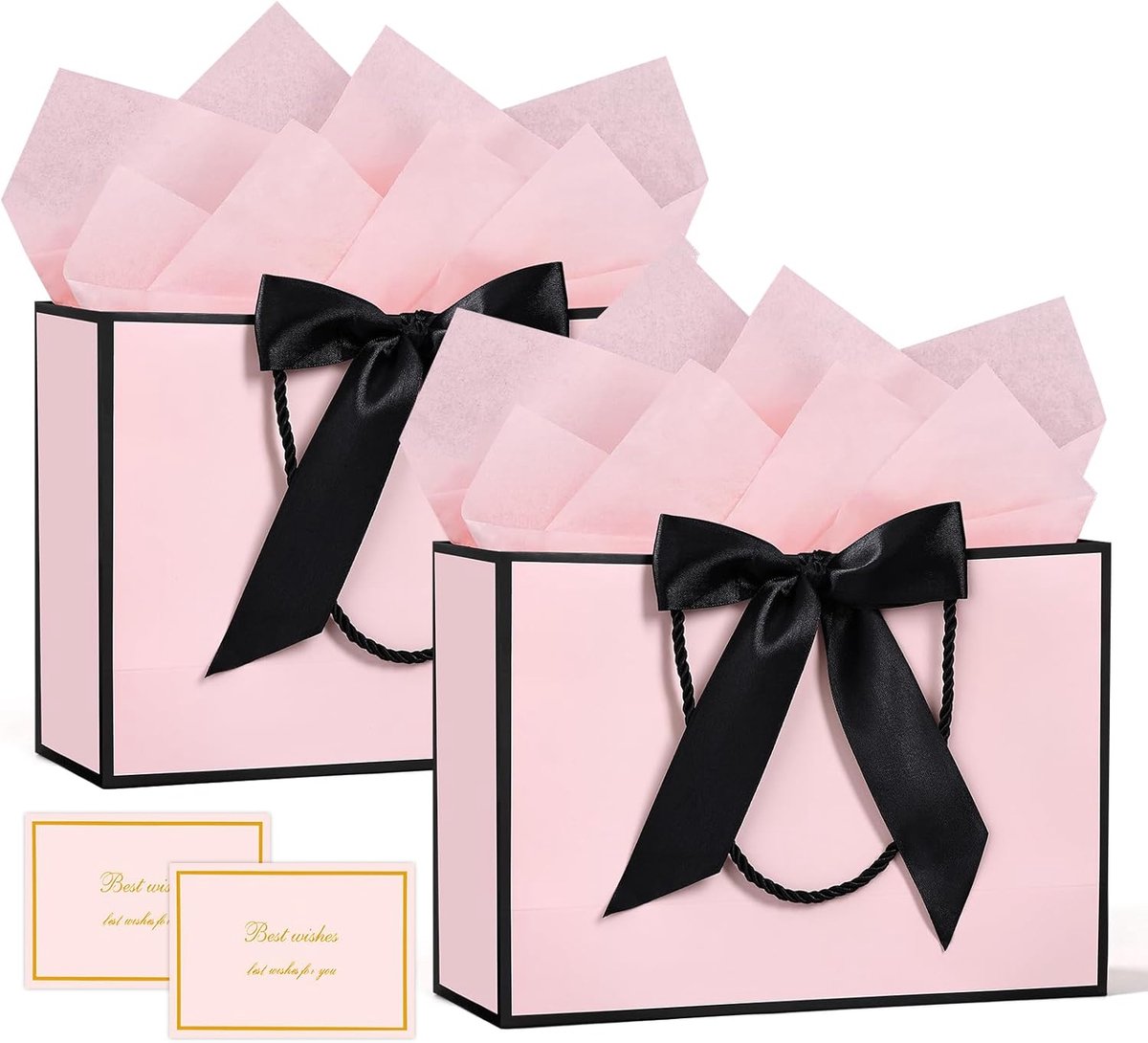 SnelShoppen - Medium Geschenkdozen - 2 Stuks Luxe Papieren Tasjes met Handvatten voor Vrouwen en Meisjes - Perfect voor Verjaardagen, Bruiloften, Fees