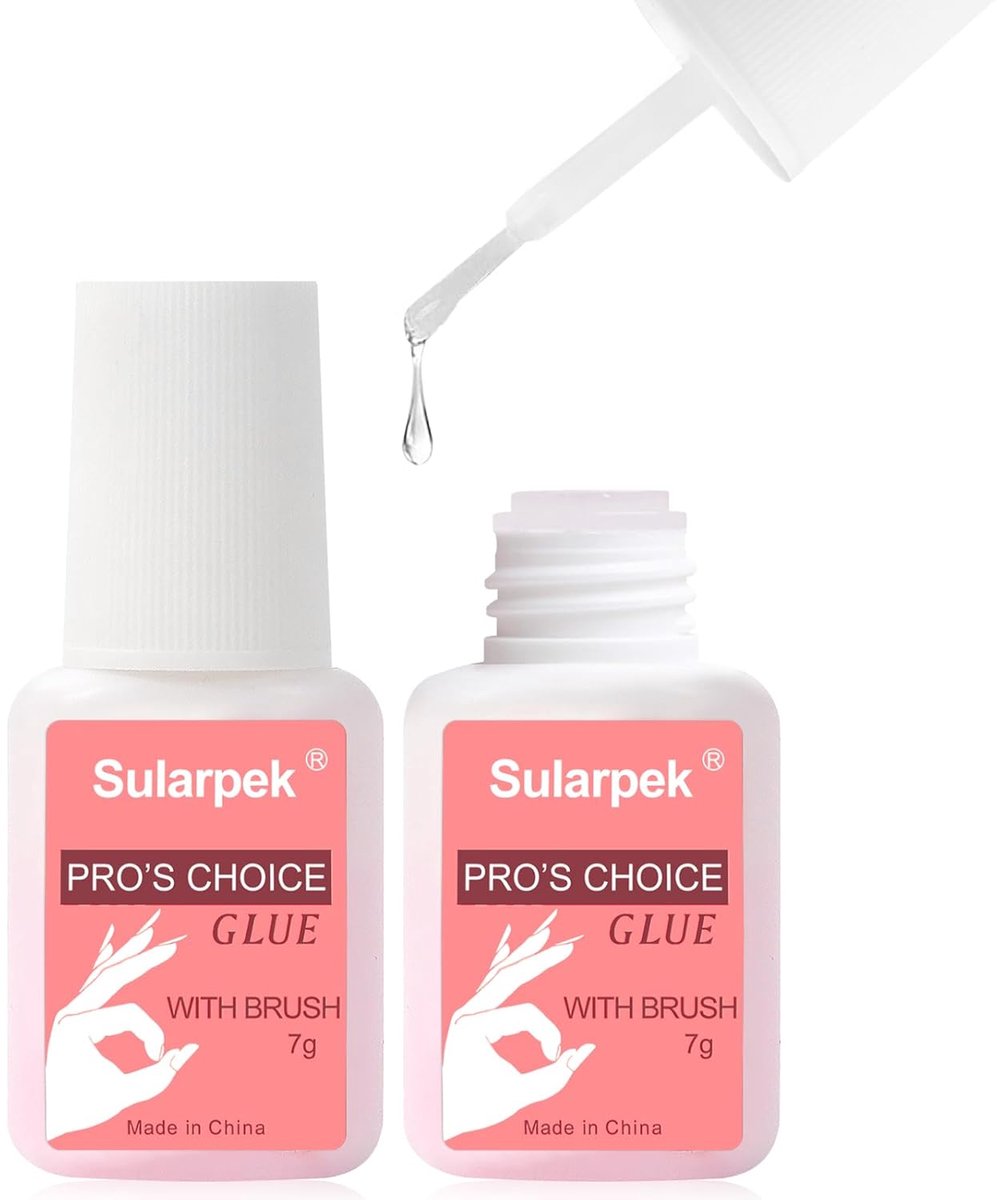 SnelShoppen - 2 x 5 ml Kunstnagel Lijm met Kwastje, Professionele Nageltips Lijm, Extra Sterke Nagellijm voor Herstel van Brede Nagels en Decoraties