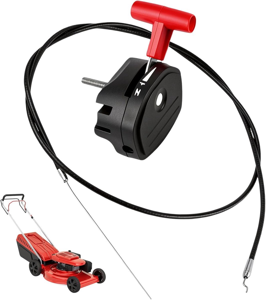 SnelShoppen - 142 cm Universele Gaskabel voor Grasmaaier met Ergonomische Throttle Lever - Duurzaam en Robuust - Voor Grasmaaier, Grastrimmer en Tuinm