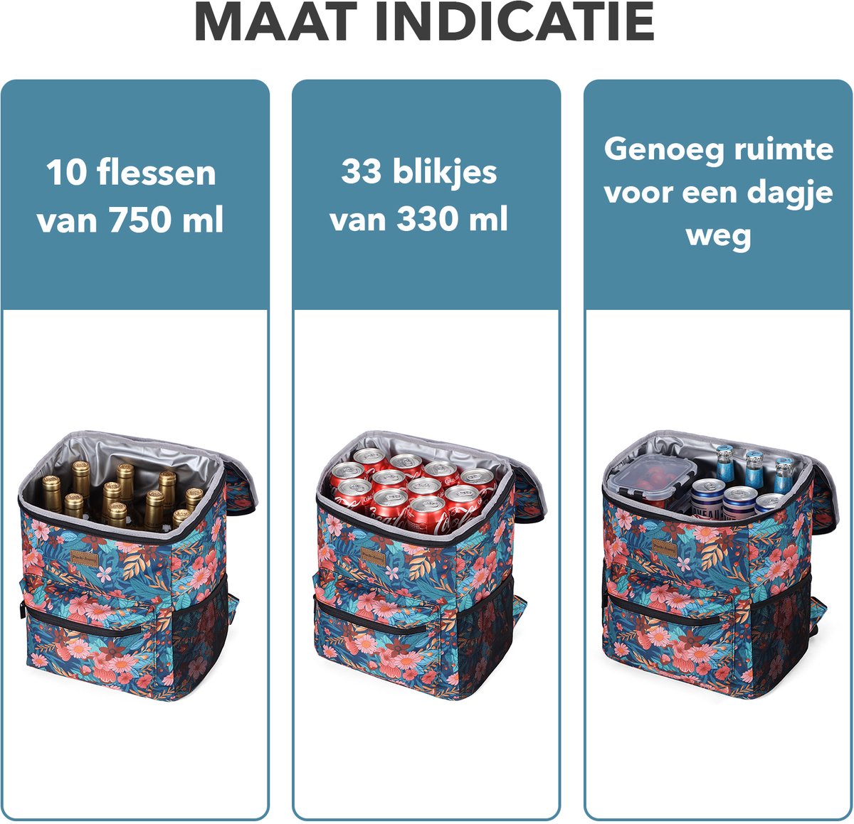Packaway Koeltas Rugzak 25L - Incl. 2 gratis koelelementen - Incl. gratis flessenopener - Waterafstotend - Anti diefstal vak - 4 Laags geïsoleerd - Wild Garden — cadeau in Sport & Outdoor - foto 4