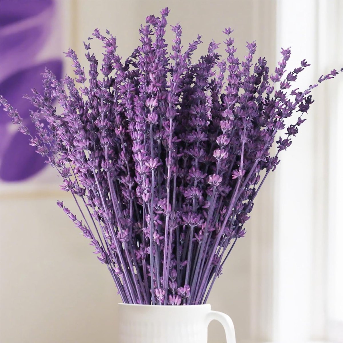 SnelShoppen - 56g Gedroogde Lavendelbloemen Bundel, Geconserveerde Lavendel Takken, Bruiloft Tafel Bloem Ornament, Huisdecoratie, DIY Creaties, Droog