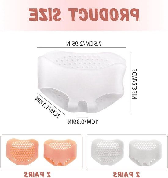 Siliconen voorvoet pads voor metatarsale ondersteuning en pijnverlichting, beschermende voetkussens voor comfort en stabiliteit — afbeelding 5