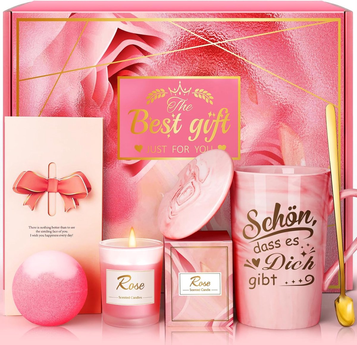 SnelShoppen - Luxe Cadeauset voor Vrouwen - Birthday Gift voor Vriendin, Echtgenote, Moeder - Personalisable Mok en Accessoires voor Feestdagen en Ver