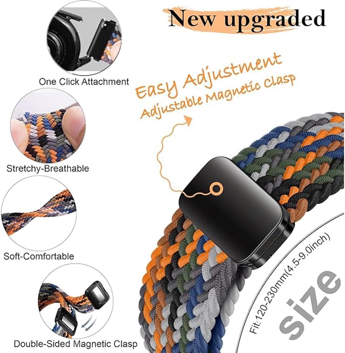 Acer Thijox - Magnetisch Nylon Sport Armband 20mm thumbnail 5