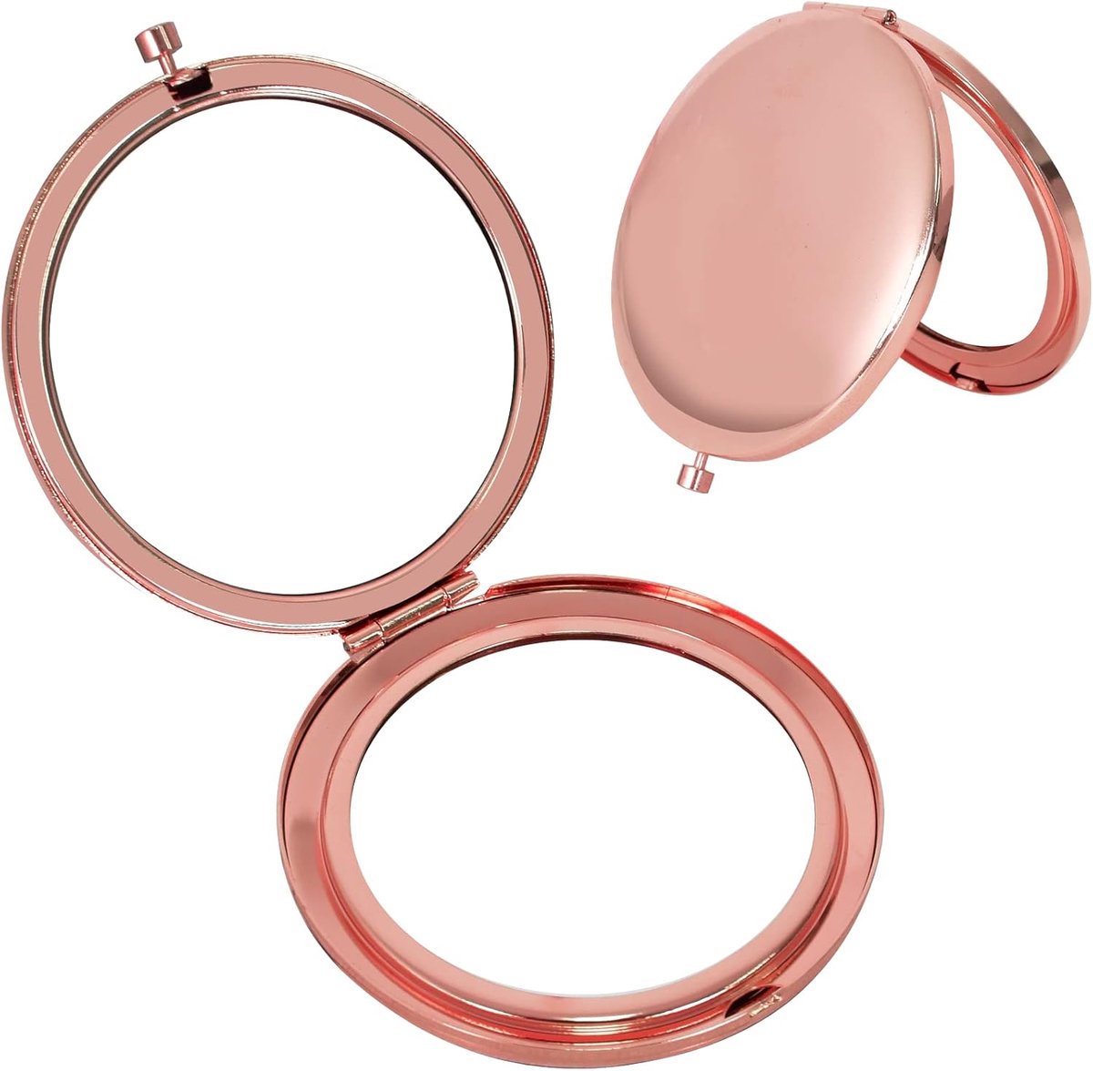 SnelShoppen - 7cm Compact Spiegel, Mini Ronde Make-up Spiegel, Vouwbaar Handspiegel, 2-Zijdig 1x/2x Vergroting, Draagbare Hand Spiegel voor Vrouwen en