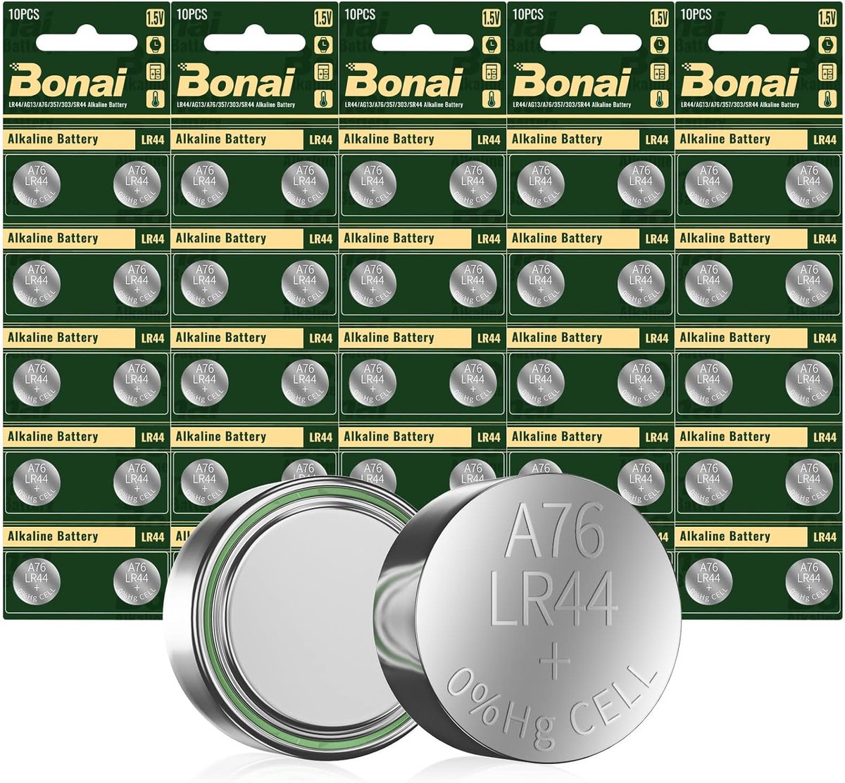 SnelShoppen - LR44 / AG13 Knopcelbatterijen Set van 50 Stuks - 1.5V Alkaline Batterijen Anti-Leak voor Horloges, Rekenen, Speelgoed, Universele Compat