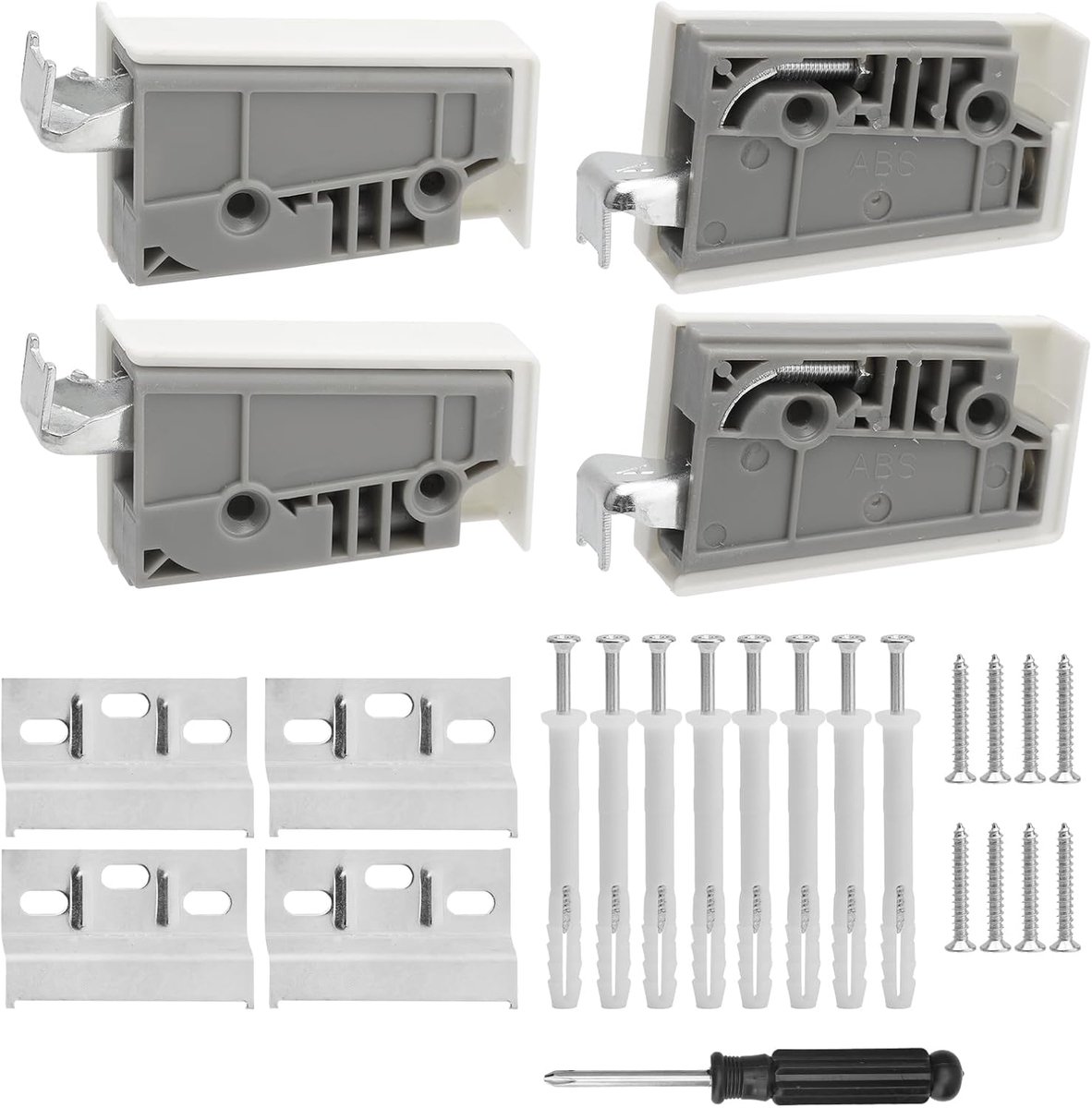 SnelShoppen - 4 Stuks Keuken Wandhangers, Verstelbare Kabinetsteunen met Bevestigingsrail, Maximaal Draagvermogen 60 kg, Ideaal voor Keuken, Badkamer