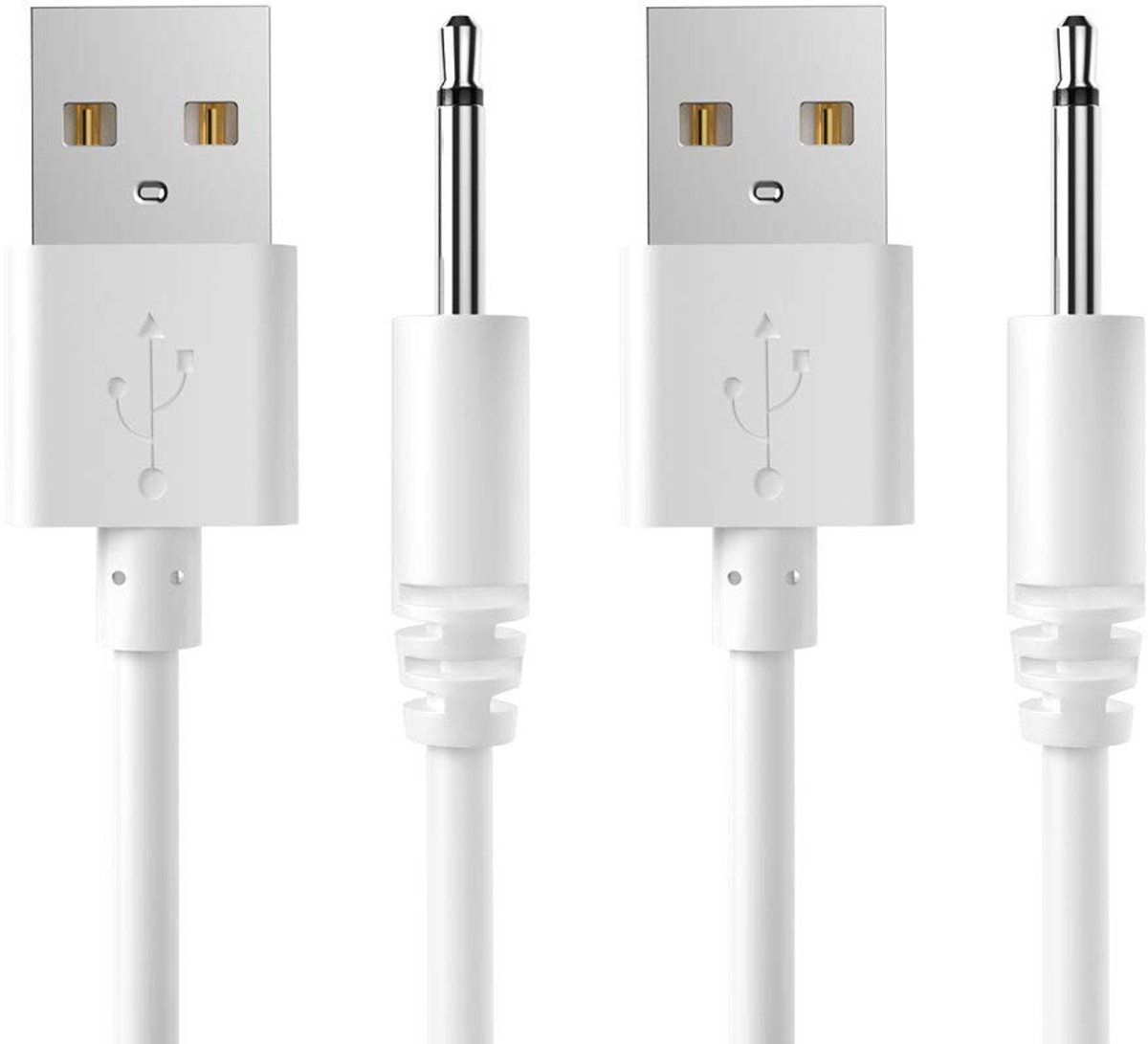 SnelShoppen - 2.7ft USB DC Oplaadkabel 2.5mm Vervangingskabel - 2 Pack Snellader voor Massagers en Speelgoed
