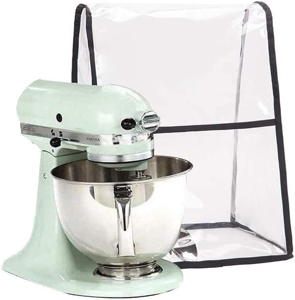 Doorzichtige Beschermhoes voor Keukenmixer, Grote Maat met Organizer Tas, Geschikt voor 4.5-6 Quart Mixers, Past op Alle Tilt Head en Bowl Lift Modellen