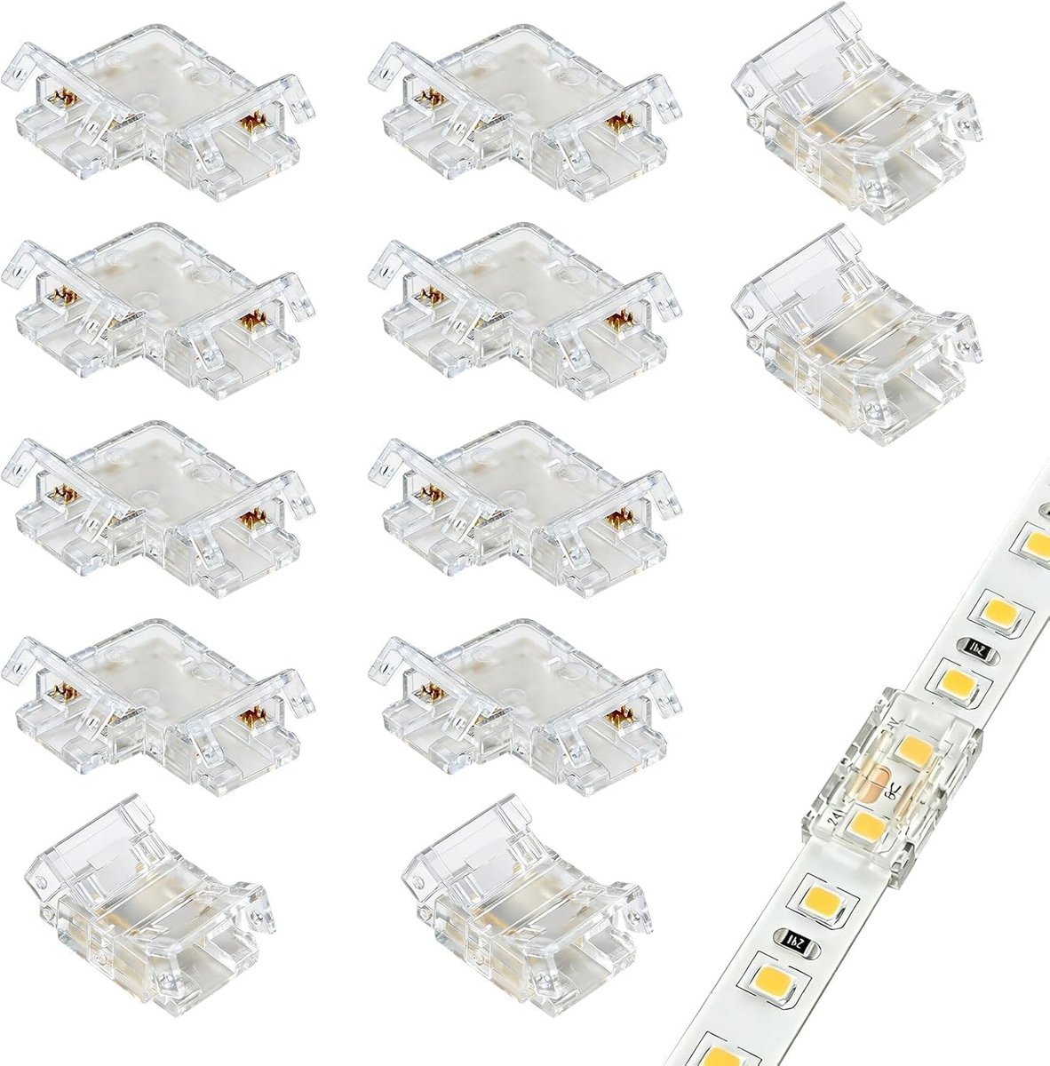 SnelShoppen - COB RGB LED Bar Connector Angle - L-vormige 4 Pin 10mm LED Strip Fast Connector - RGB Strip Hoek Connector voor Feest, Tuin, Keuken