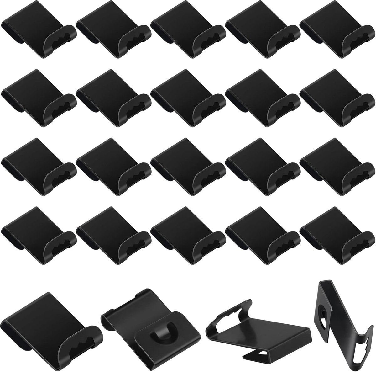 SnelShoppen - Set van 20 Zwarte Foto Lijsten Hanghaken voor Kleine Foto's en Prints 2-3 mm - Perfect voor Thuis, Feest en Creatieve Projecten