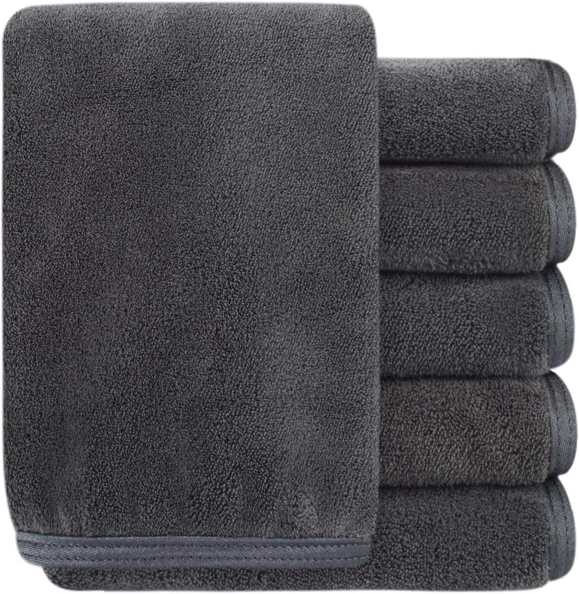 SnelShoppen - Microfibre Gezichtsreinigingsdoekjes 30x30 cm - Herbruikbare Make-up Verwijder Doekjes - Grijs (Set van 6) - Super Zacht en Milieuvriend