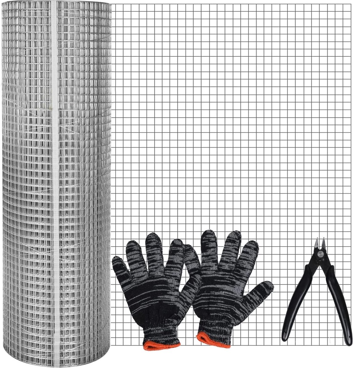 SnelShoppen - Wire Mesh, Fijn Gaas, Vole Grid voor Verhoogde Bedden, Gegalvaniseerd, 6 mm Gaasmaat, Kippen- en Konijnen Gaas, 40 cm x 6 m