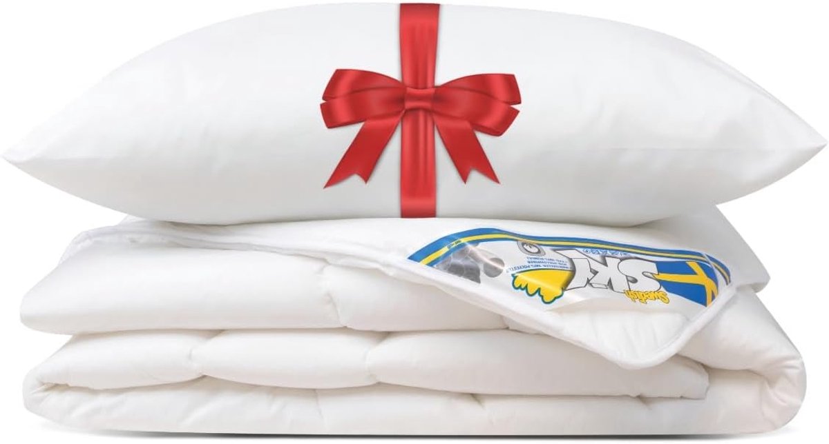 SnelShoppen - Zomerdekbed met 1 Kussen - Eenpersoons Duvet Set 140x220cm - Superzacht Katoen, Machinewasbaar, Ideaal voor Slapen, Kamperen en Kinderen