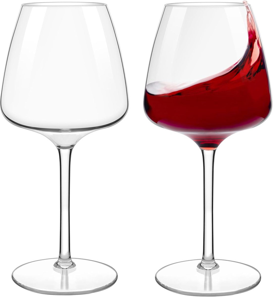 SnelShoppen - Shatterproof Tritan Plastic Wijn Glazen Set van 2 - 610ml Rood Wijnglazen - Onbreekbare Plastic Glazen voor Feesten, Camping en Buitenac