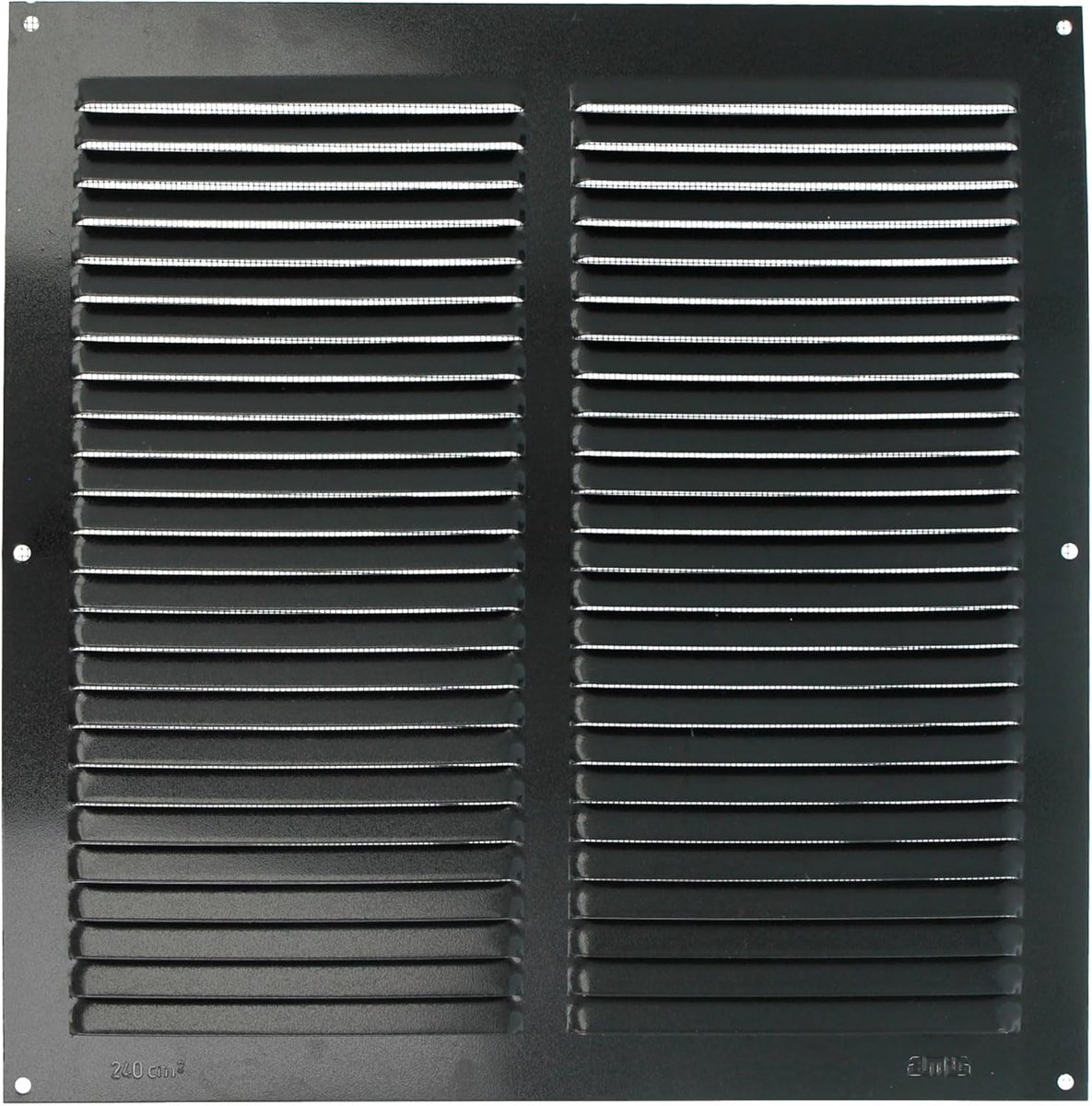 SnelShoppen - Ventilatierooster Aluminium vierkant met Muggennet - 300x300 mm Zwart - Ideaal voor Keuken en Badkamer - Ventilatiegrilles voor Luchtuit