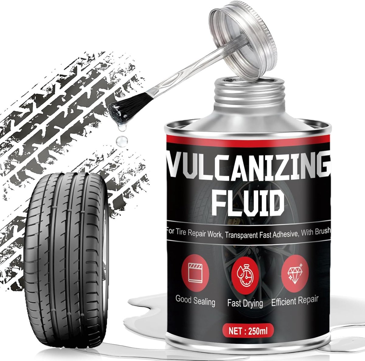 SnelShoppen - 250 ml Vulcaniserende Lijm Fietsen Contactlijm Reparatie Voor Fietsbanden, Auto Daken, Schoenzolen, Textiel & Leer - Sneldrogend & Ultra