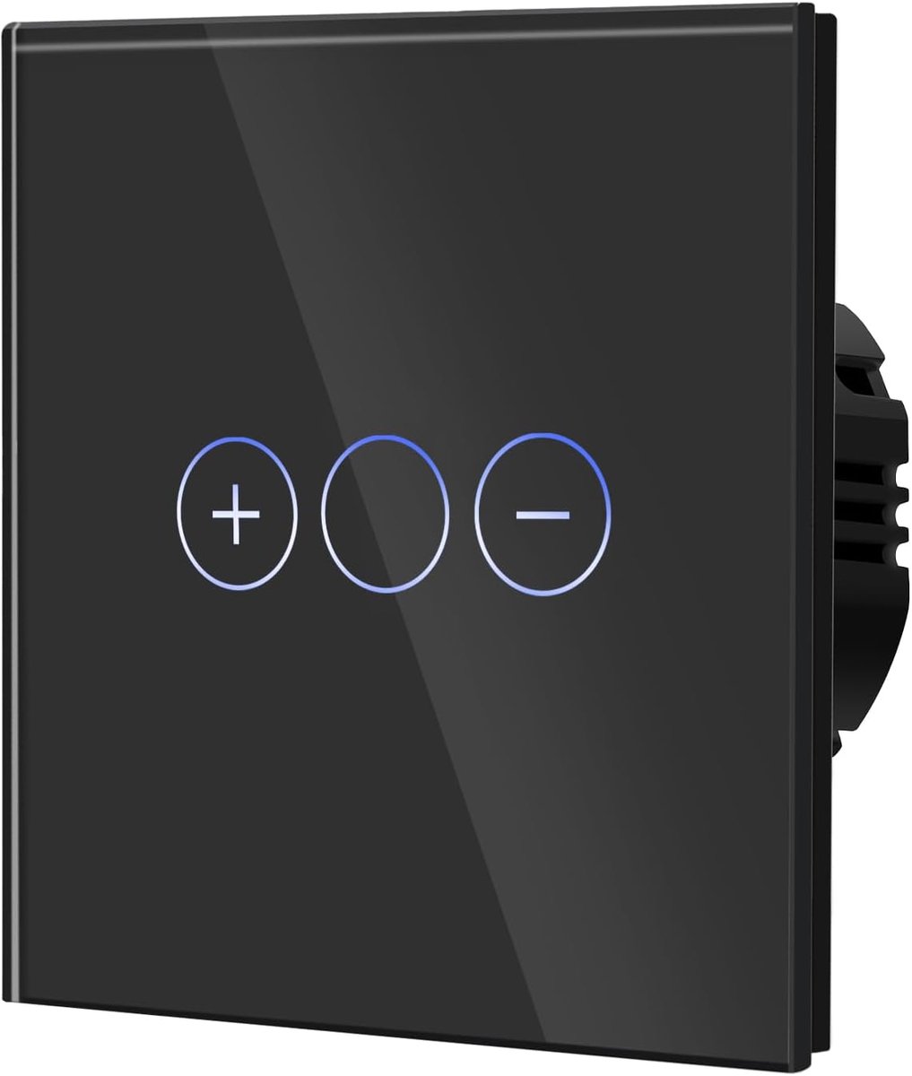 Thijox - BSEED Dimmer 700W Touch Wandlamp Schakelaar Gehard Glas Panelen Dimbare LED Verlichting 1 Manier Zwart voor Woonkamer, Slaapkamer, Keuken en